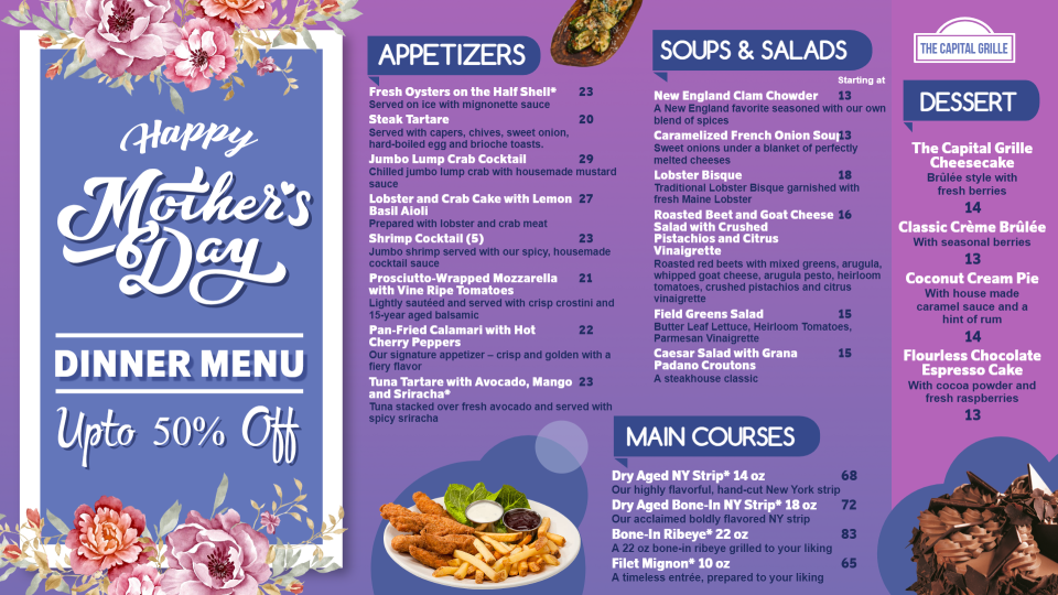 Creative Mothers Day Menu Template