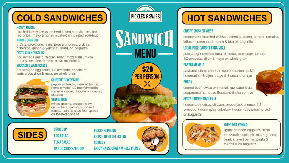 Customizable Sandwich Menu Template Customizable Sandwich Menu Template