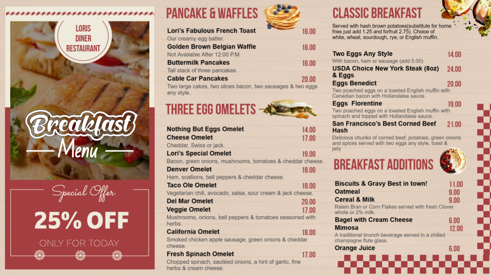 Editable Free Breakfast Menu Template Editable Free Breakfast Menu Template