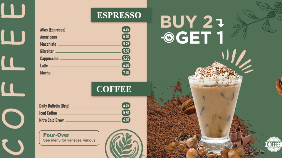 Simple Coffee Menu Board Design Simple Coffee Menu Board Design