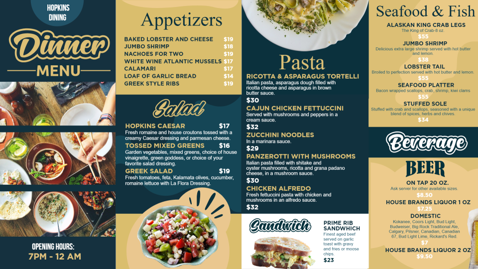 Customizable Dinner Menu Template Customizable Dinner Menu Template