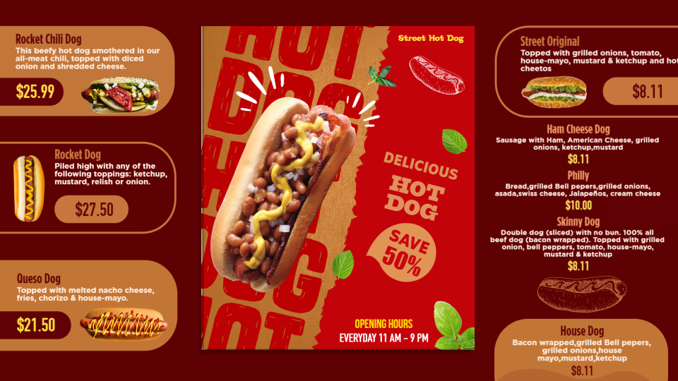Creative Hotdog Menu Template