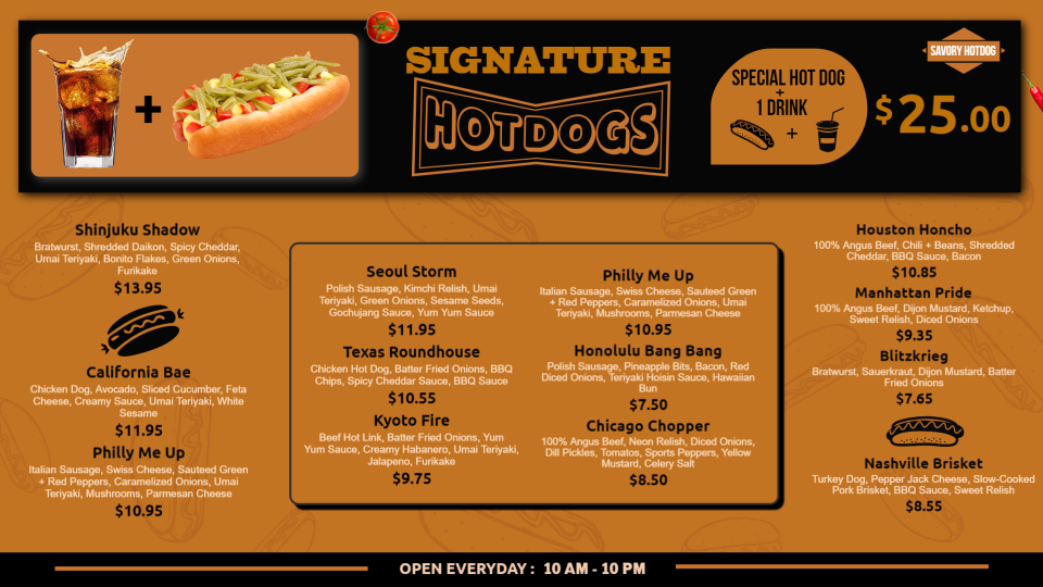 Simple Hotdog Menu Design