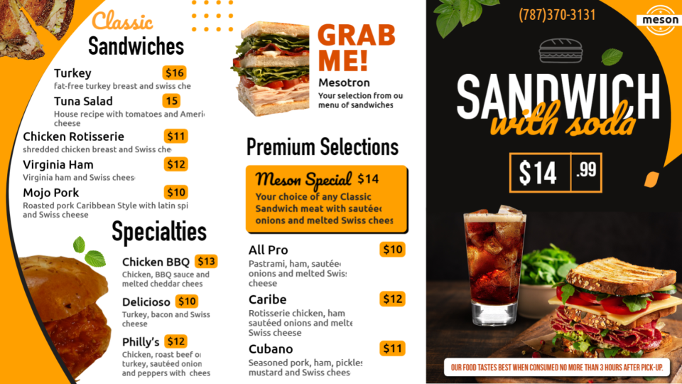 Creative Sandwich Menu Design