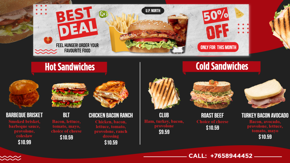 Creative Sandwich Menu Template