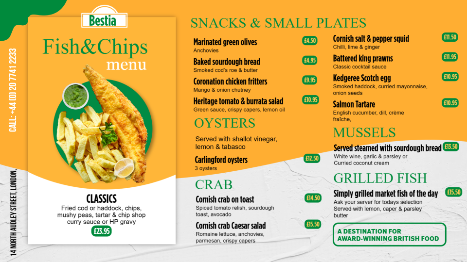 Fish And Chips Menu Design