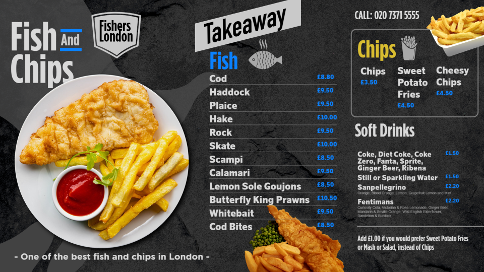 Editable Fish And Chips Menu Template