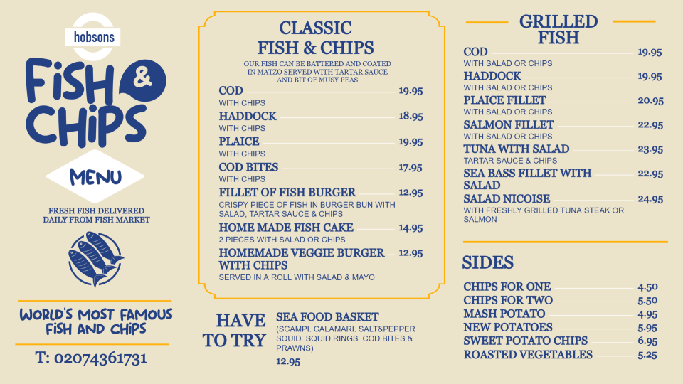 Best Fish and Chips Digital Menu Template