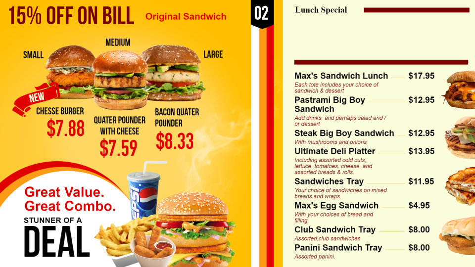 Restaurant menu design