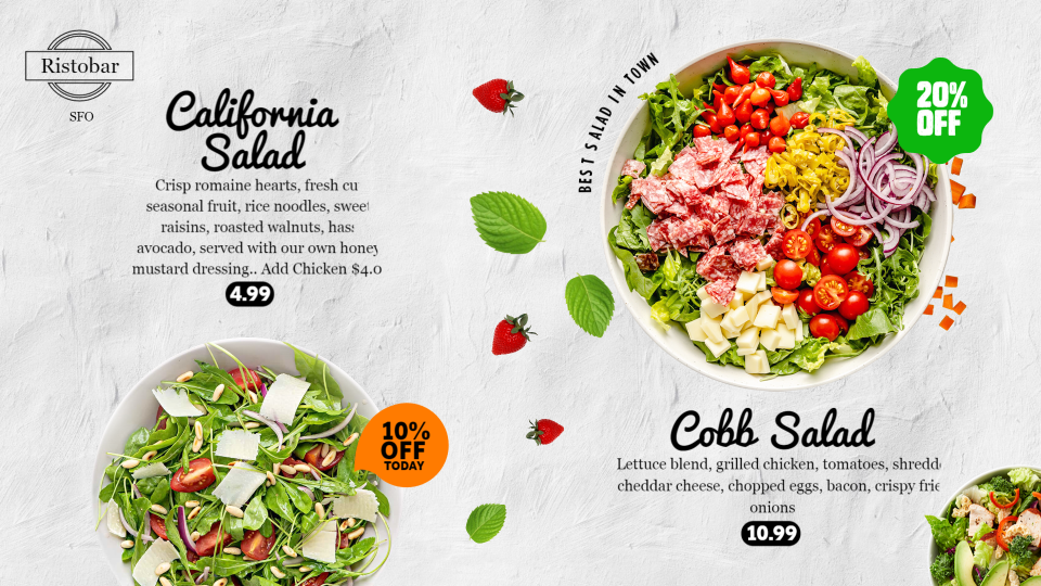 Salad Menu Design Example Salad Menu Design Example