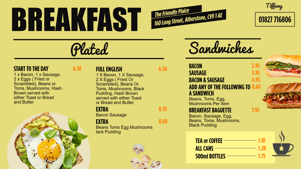 Breakfast Menu Breakfast Menu