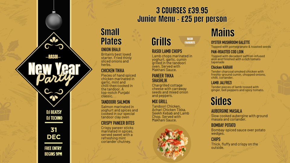 Customizable New Year Menu Designs Customizable New Year Menu Designs