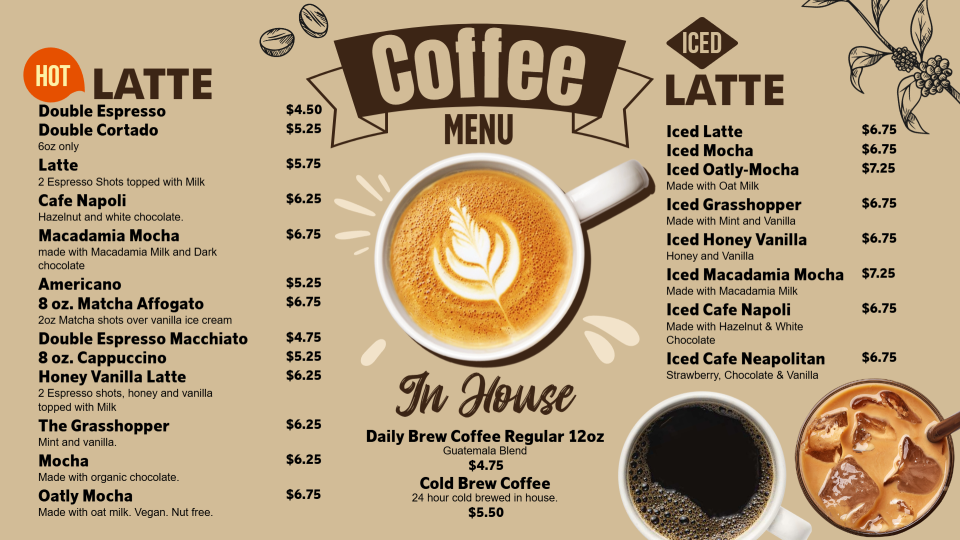Beautiful Coffee Menu Design Beautiful Coffee Menu Design