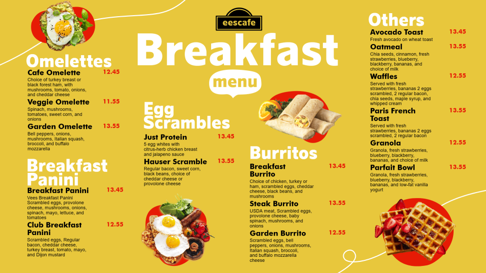 Online Breakfast Menu Templates Online Breakfast Menu Templates