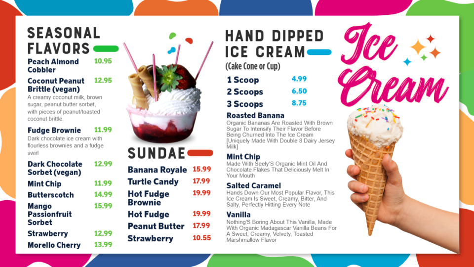 Printable Ice Cream Menu Template Printable Ice Cream Menu Template