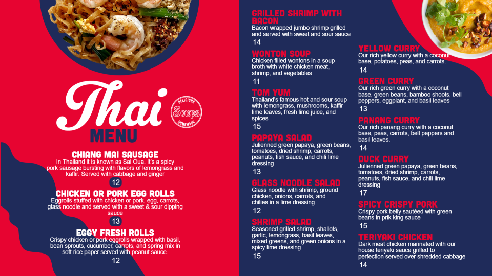 Thai Menuboard Design