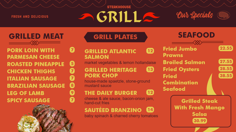 Creative Grill Menu Idea Creative Grill Menu Idea