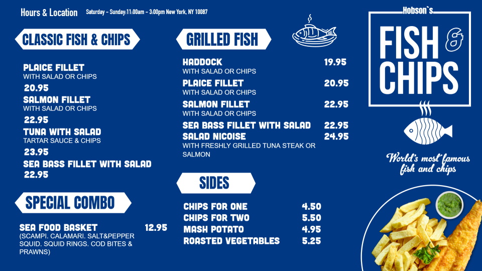 Fish and Chip Menu Board Fish and Chip Menu Board
