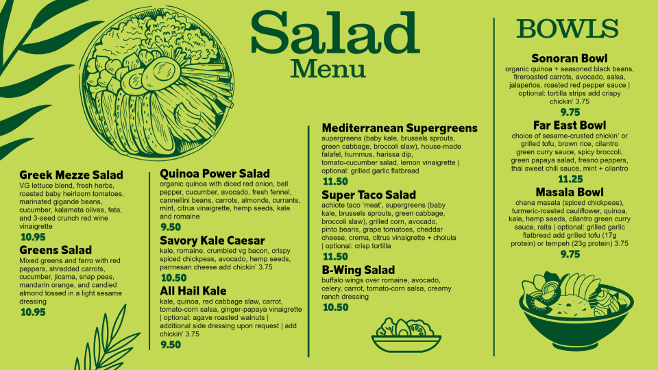 Salad Menu Design Image Salad Menu Design Image
