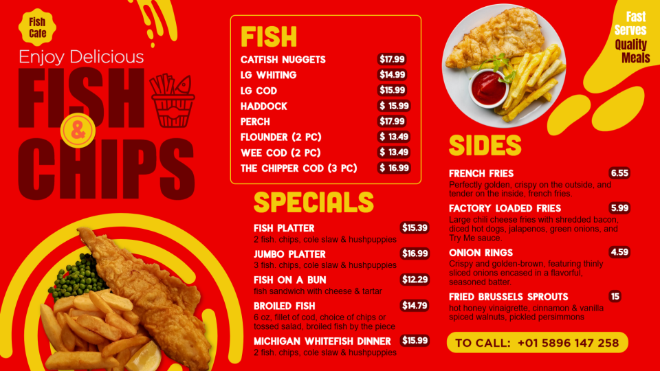 Creative Fish and Chips Menu Idea
