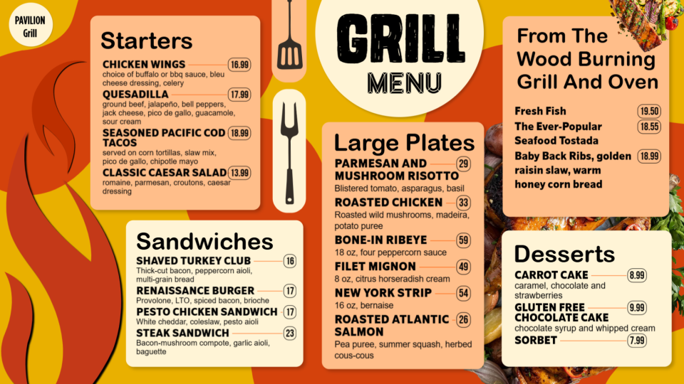 Creative Grill Menu Design Idea