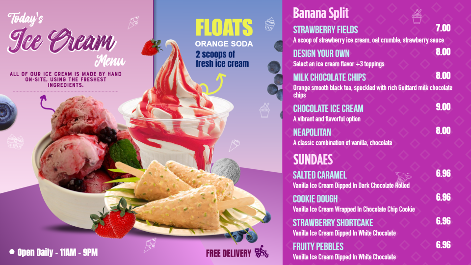 Custom Ice Menu Custom Digital Menu Boards for Restaurant, Cafe, QSR & Fast Food