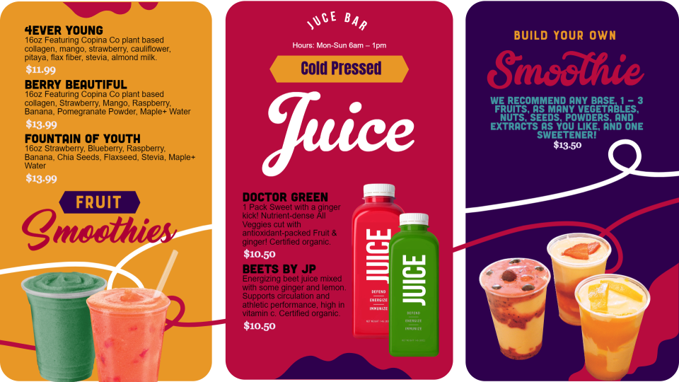Juice Menu Templates