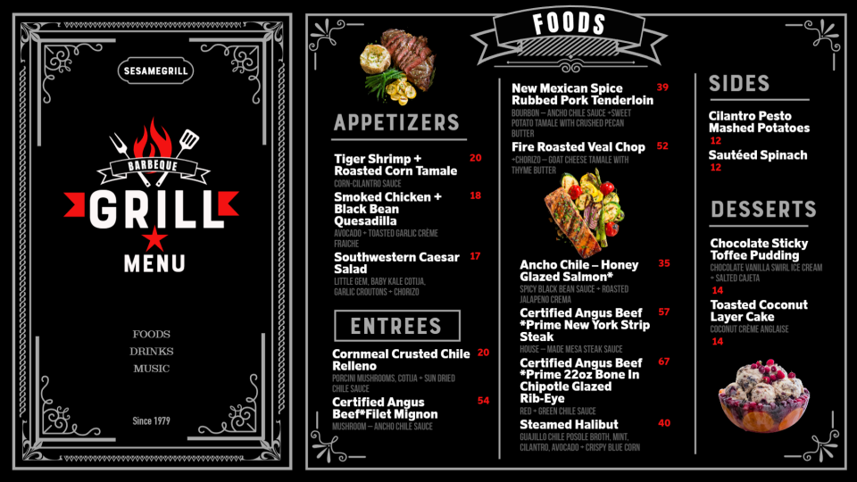 Grill POS Menu Design 