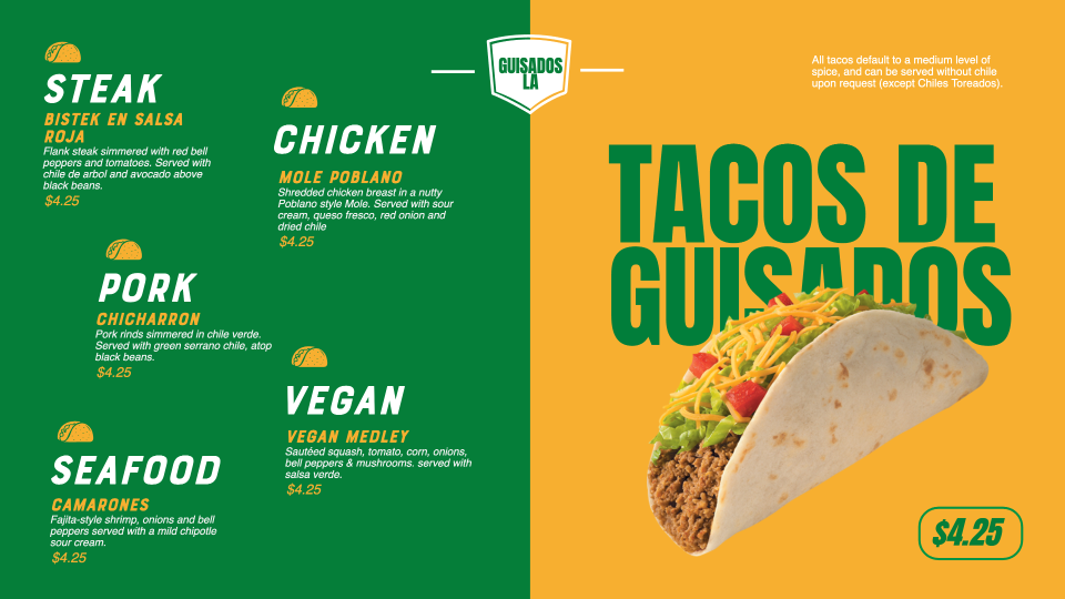 Mexican Taco Menu Design