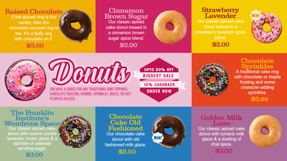 Editable Donuts Menu Idea