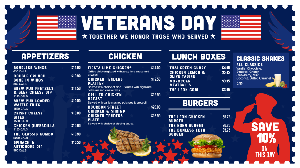 Veterans Day Menu Idea