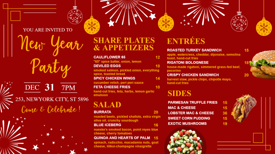 New Year Memu Idea