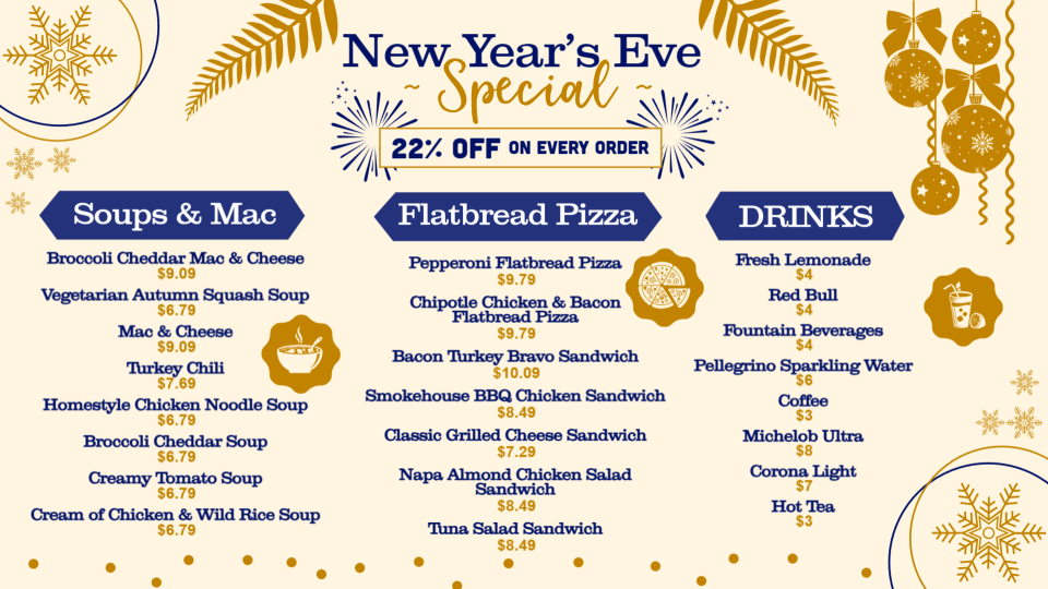 new Year Party Menu