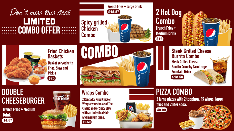 Combo Menu POS Design Idea