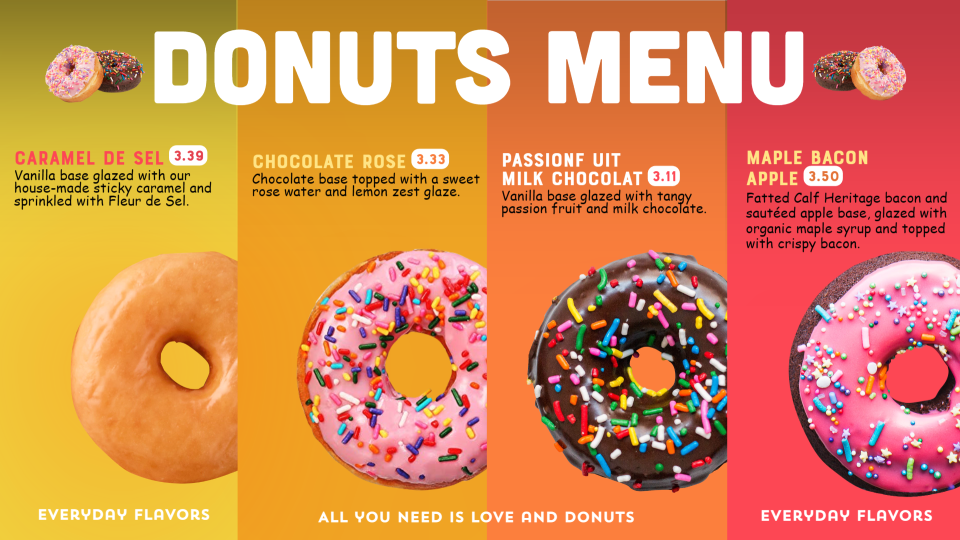 Donut Menu Design