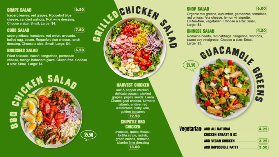 Creative Salad Menus Design Idea