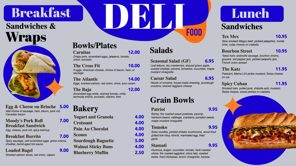 Deli Editable Menu Design
