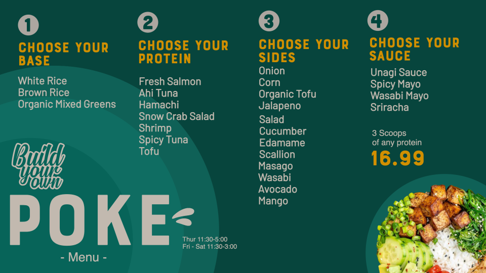 Poke POS Menu Design