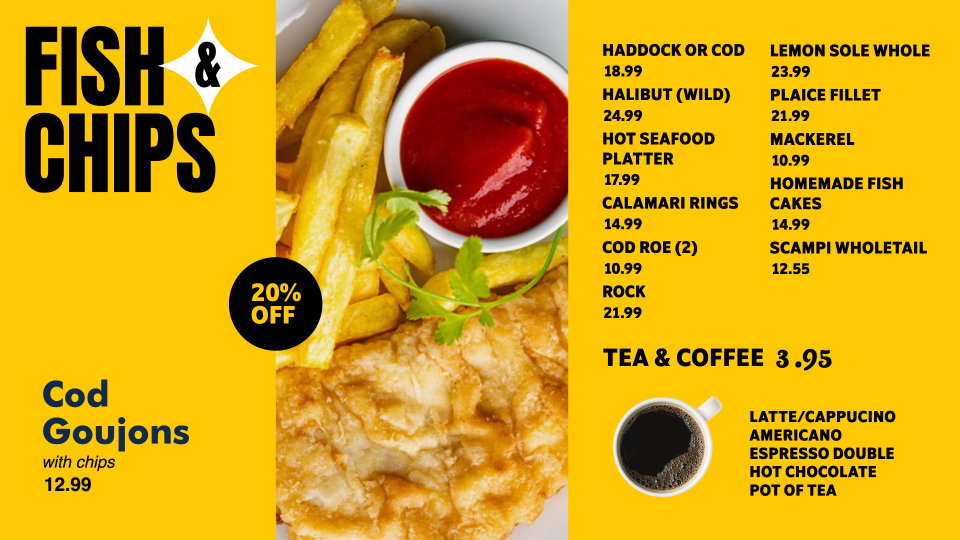 Fish and Chips Menu idea
