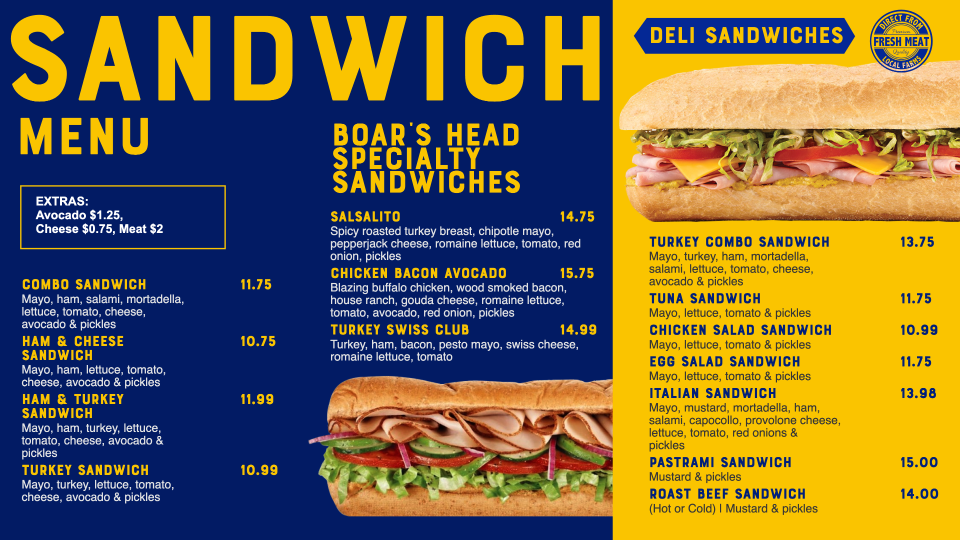 Sandwich Menu Board Template