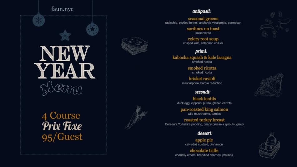 New year menu design