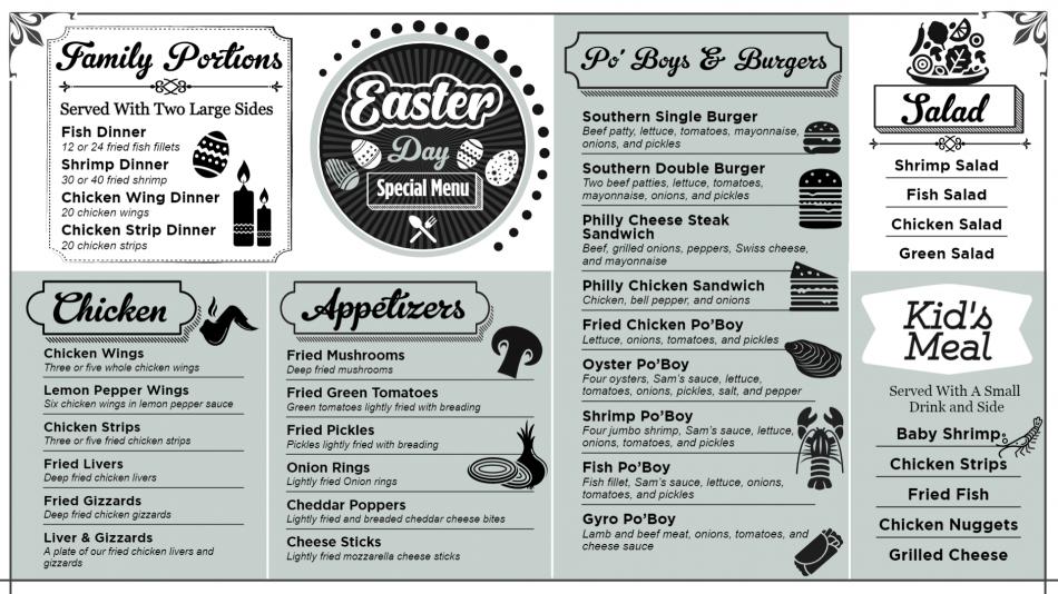 Easter Day Menu Style