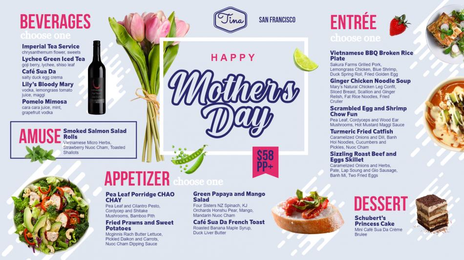 Mother's day menu