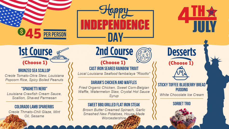 Independence Day Menu Board