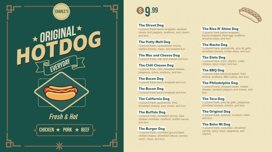 Hotdog Menu Template Design