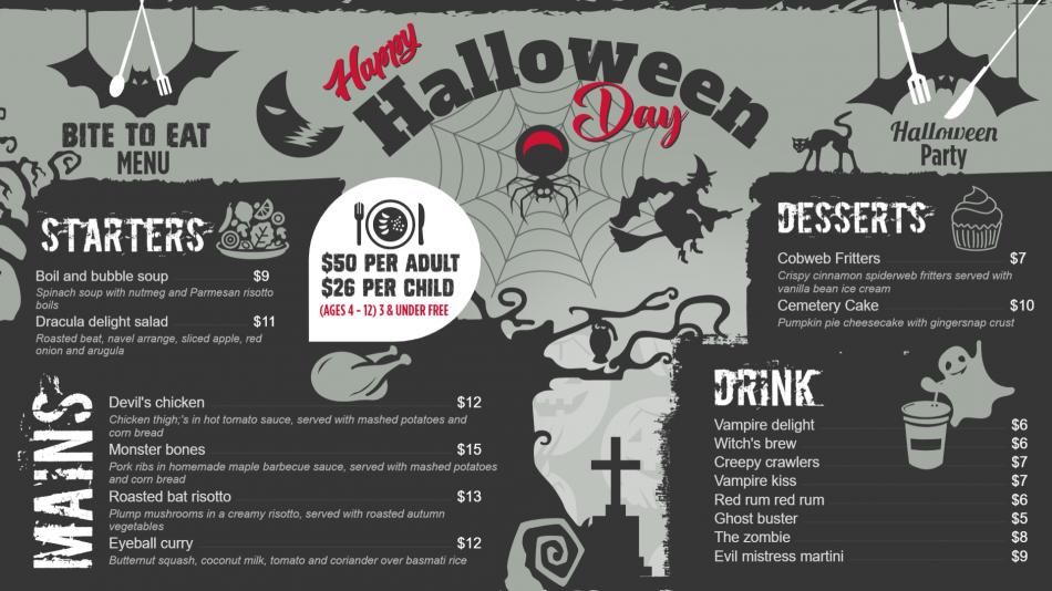 Halloween Day Menu Design idea