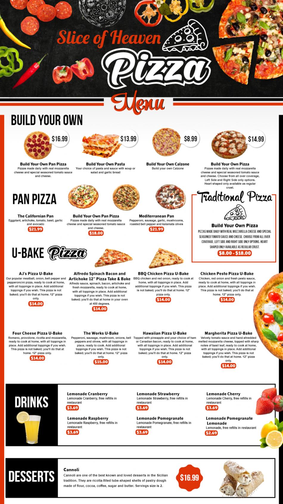 Pizza Vertical Menu Design