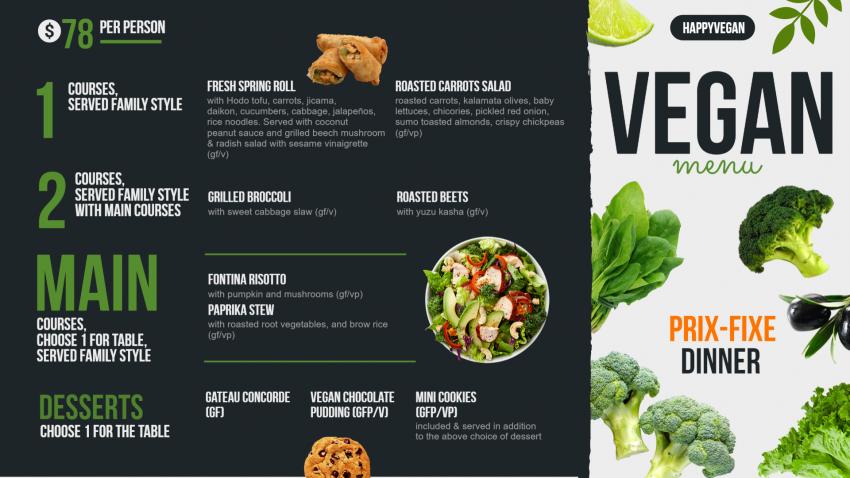 Vegan Menu Board Design