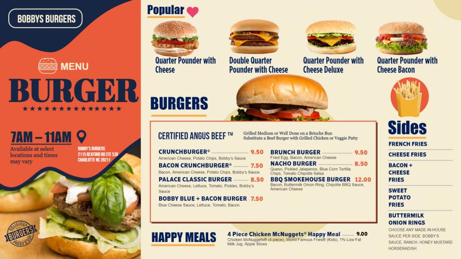 Burger Menu Template Sample