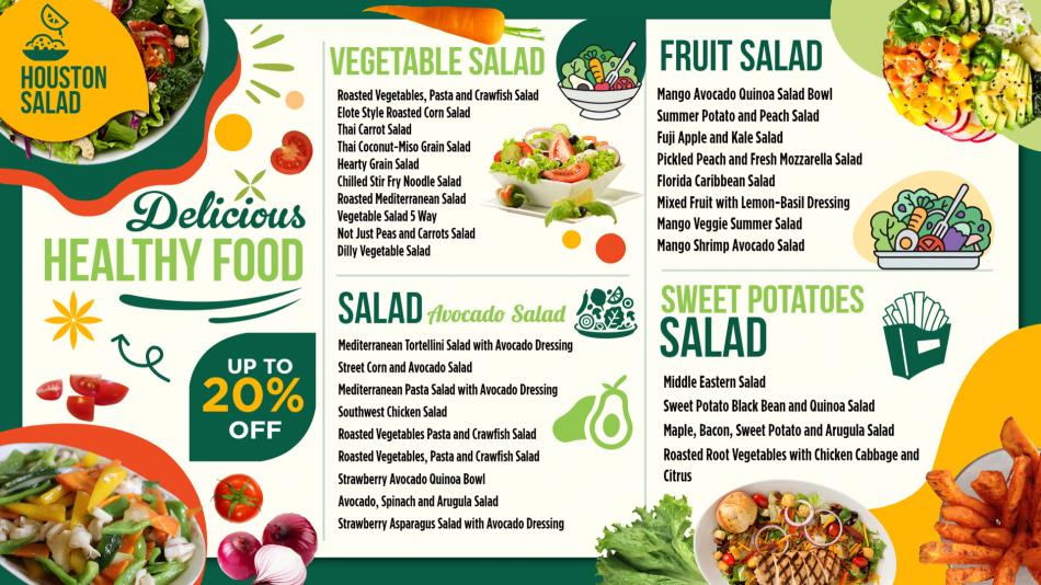 Customized Salad Menu Template: Showcasing Your Unique Salad Creations